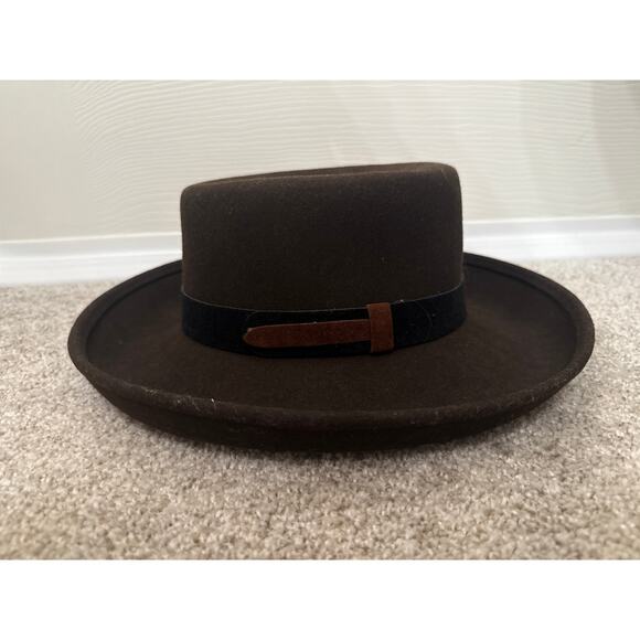Vintage Brown 100% Wool The Scala Collection Top Hat - Picture 1 of 10
